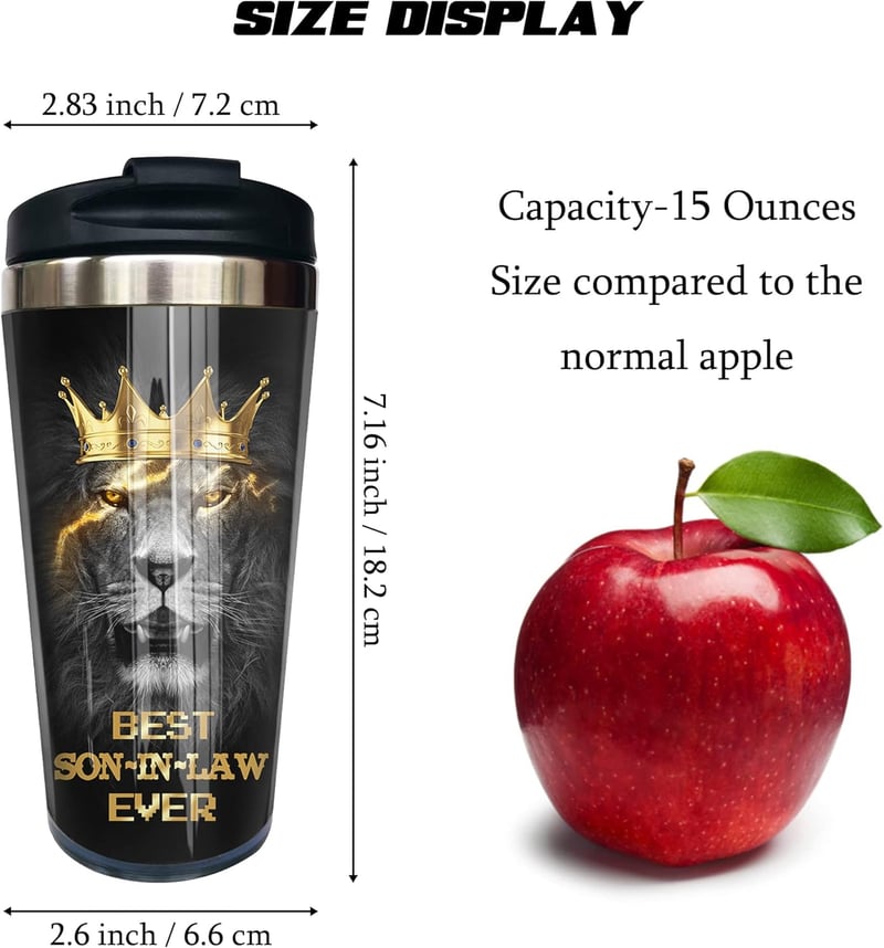 Father's Day Coffee Tumbler for Son-in-Law - 15 oz Travel Mug