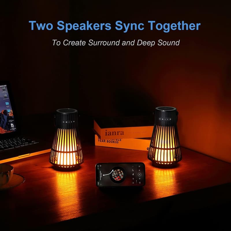 Outdoor Waterproof Bluetooth Speaker with Torch Light