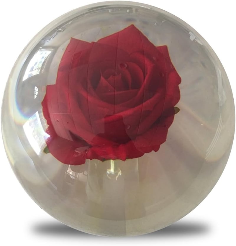Clear Red Rose Bowling Ball - 14lbs