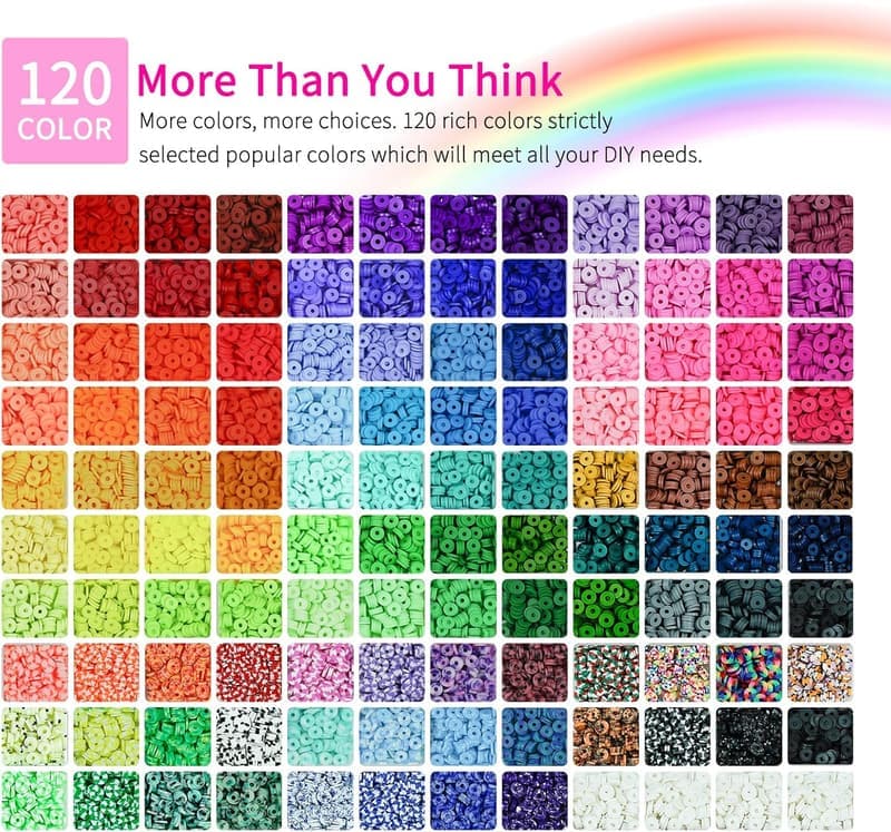 Clay Beads Bracelet Making Kit - 120 Colors, 20,000 Pieces