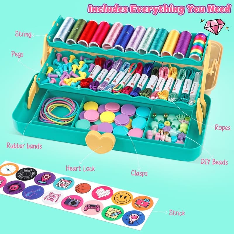DIY Friendship Bracelet Kit for Girls - Arts & Crafts Gift