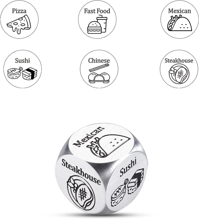 11th Anniversary Steel Gifts: Date Night Dice for Couples