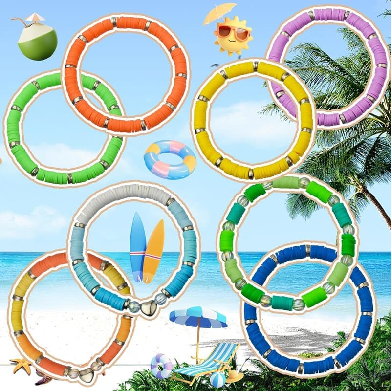 Friendship Bracelet Making Kit with 7340 Clay Beads and Charms