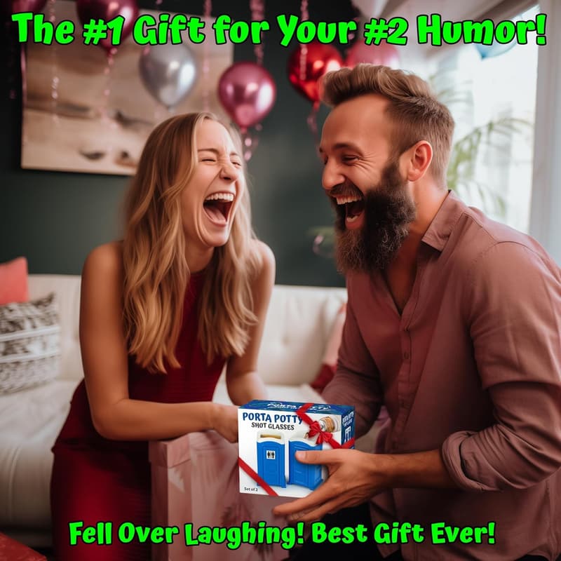 Funny Porta Potty Shot Glass Gag Gift for Men