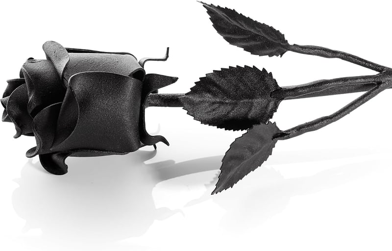 Anniversary Iron Rose - Hand Forged Black Flower Gift for Her