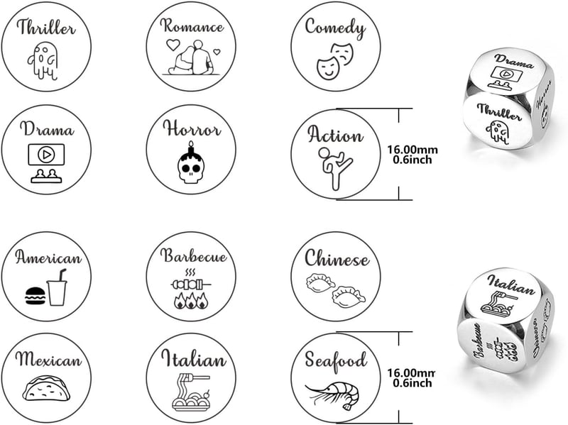6th Anniversary Date Night Dice for Couples - Unique Iron Gift