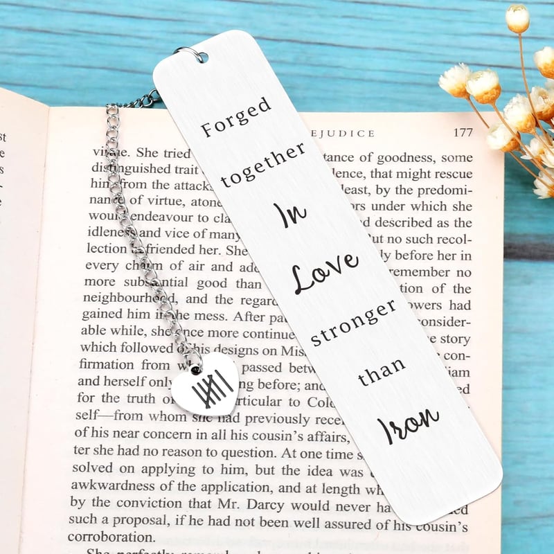 6th Anniversary Iron Bookmark Gift for Couples