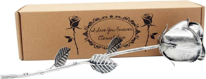 6th Anniversary Handcrafted Metal Eternal Rose for Her