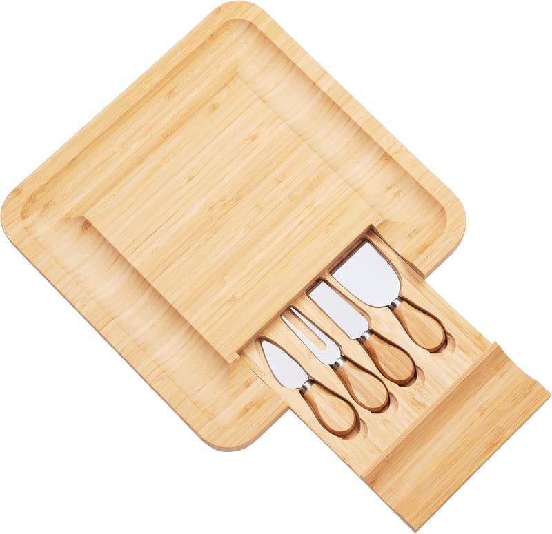 Wedding Charcuterie Board Set with Bamboo Tray and Cutlery