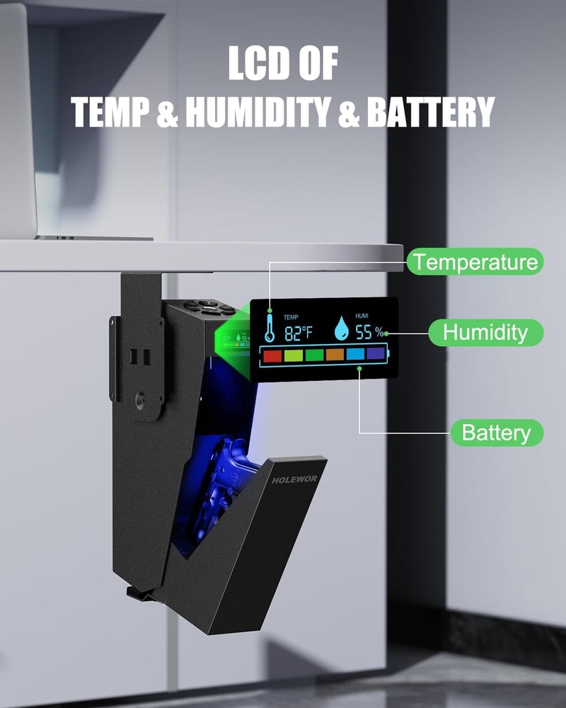 Biometric Handgun Safe for Quick Access - Mountable Car & Home