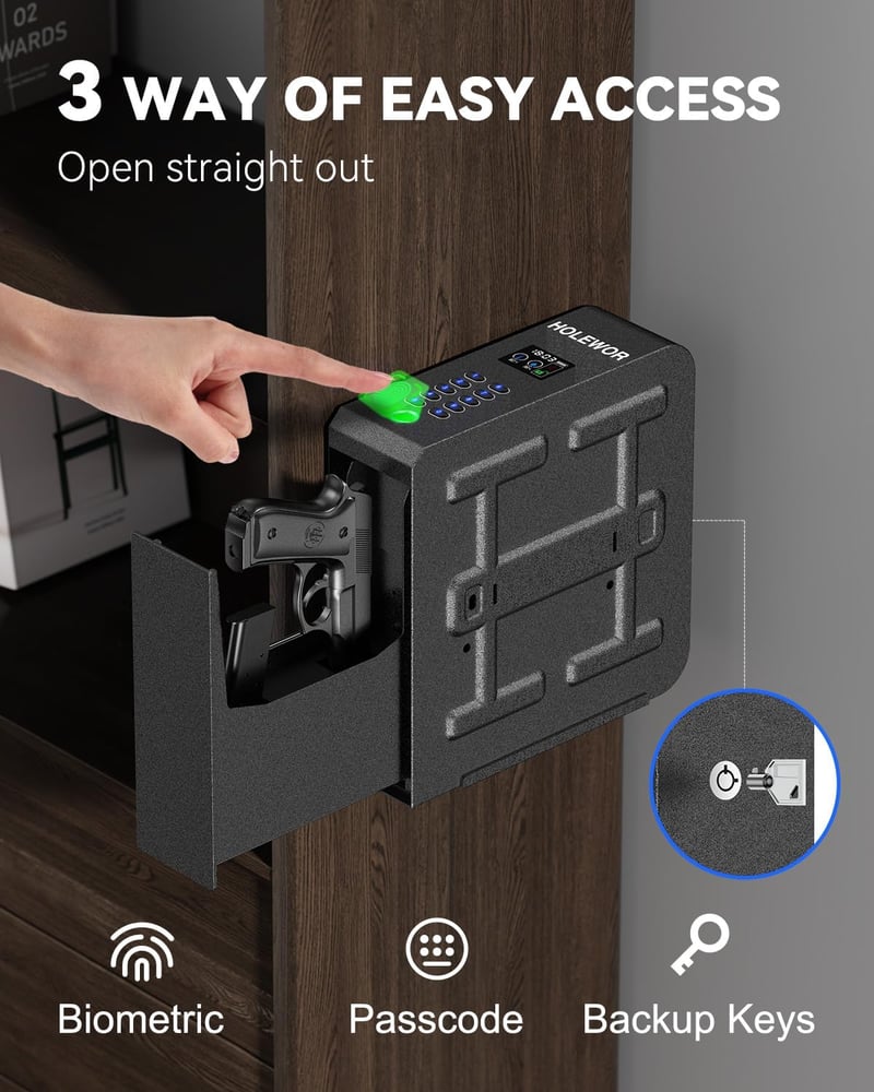 Biometric Pistol Safe - Quick Access Fingerprint Lock Box