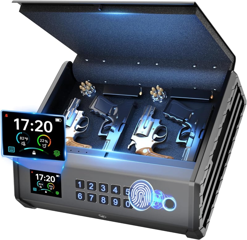 Biometric Pistol Safe with LCD Display & USB Port