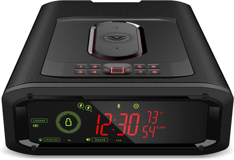 Smart Safe with Biometric Lock and Dual Wireless Charger
