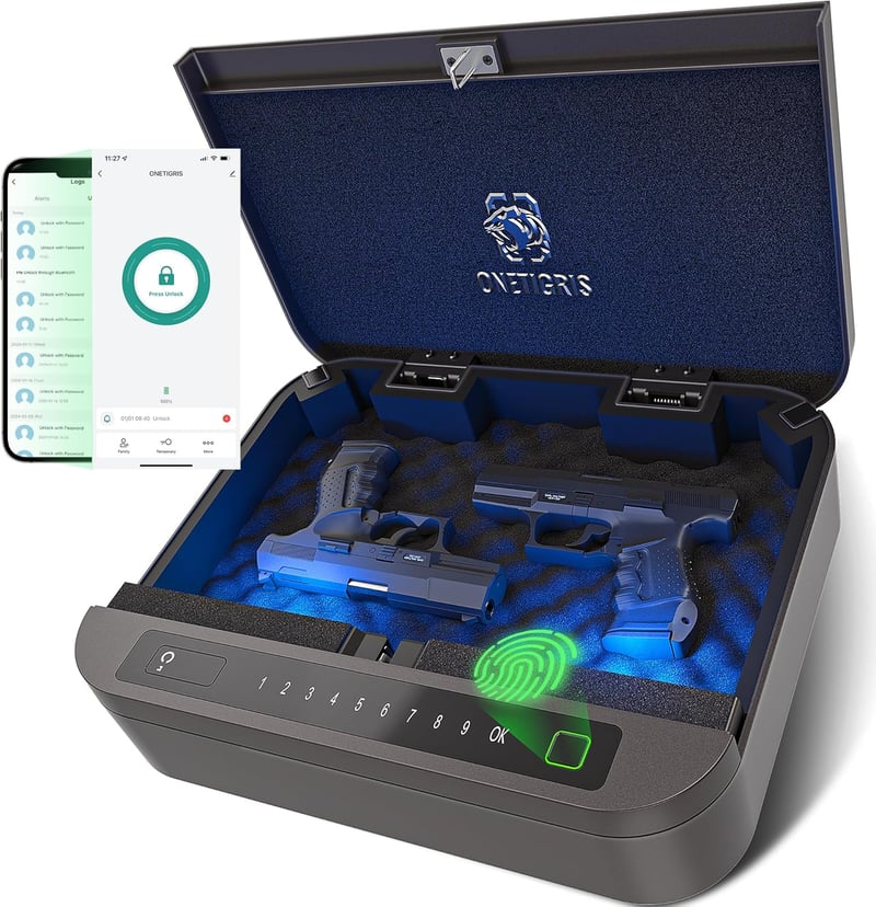 Biometric Handgun Safe with Quick Access for Home or Car