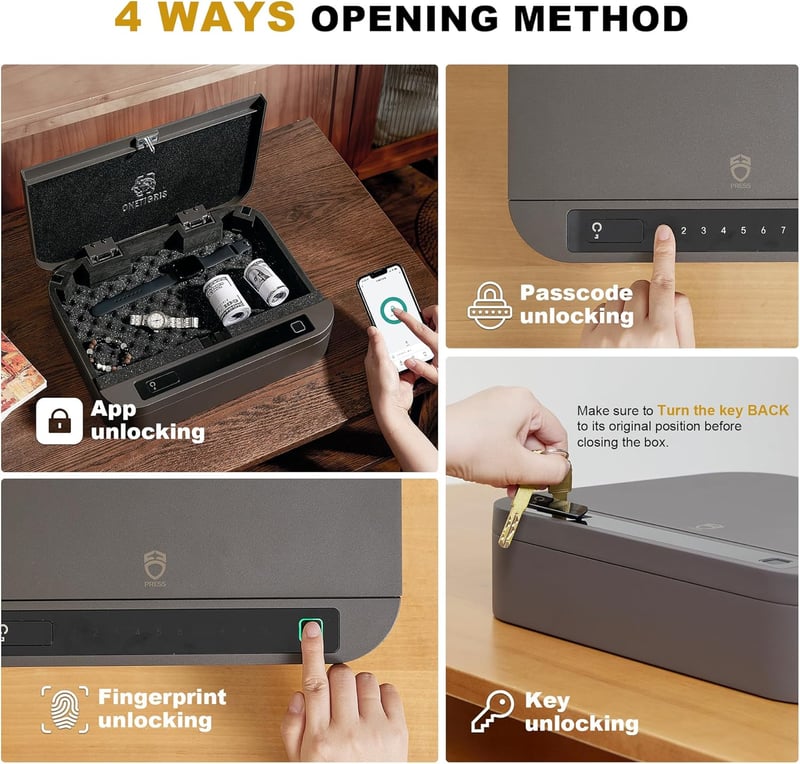 Biometric Handgun Safe with Quick Access for Home or Car