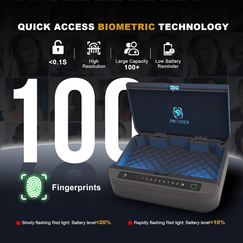 Biometric Handgun Safe with Quick Access for Home or Car