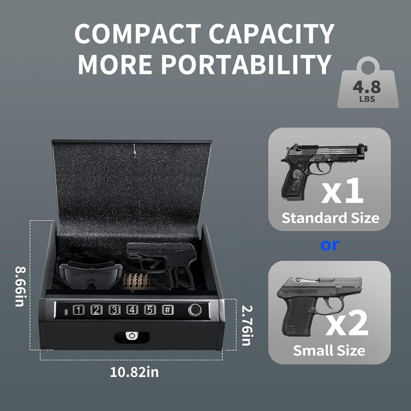Biometric Handgun Safe with Quick Access Options