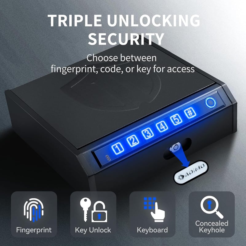 Biometric Handgun Safe with Quick Access Options