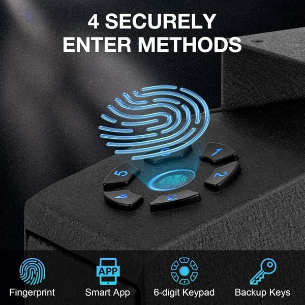 Biometric Handgun Safe with APP, Fingerprint & PIN Access