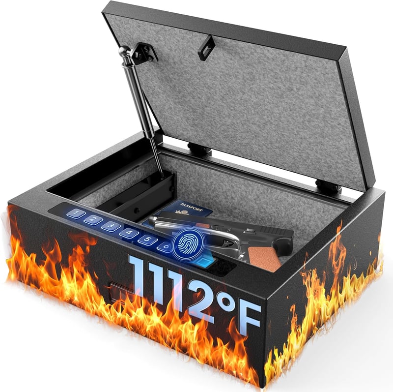 Biometric Handgun Safe - Fireproof, Quick Access, Heavy Duty