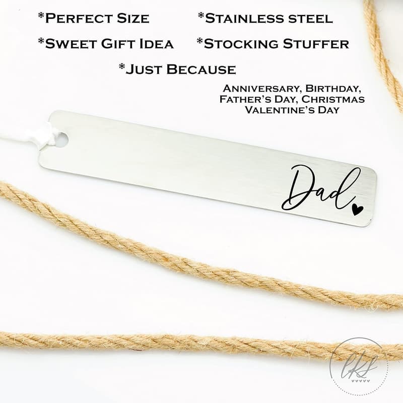 Father's Day Stainless Steel Bookmark Gift from Kids