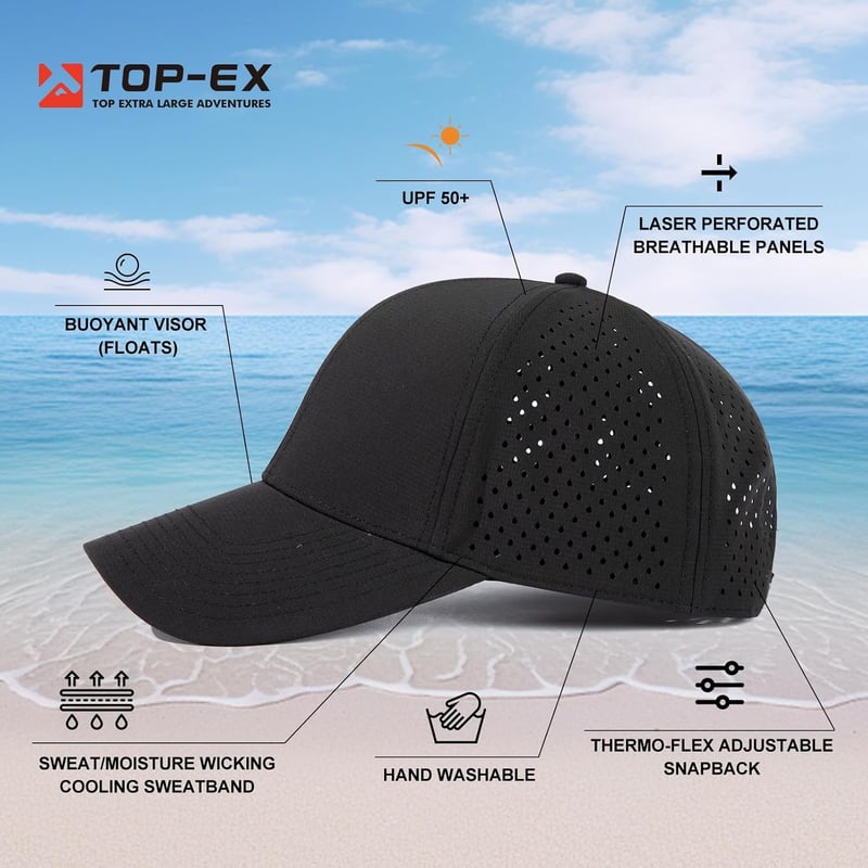 Water-Repellent XL/XXL Snapback Cap for Golf and Beach