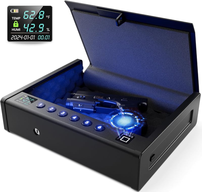 Biometric Fingerprint Handgun Safe with Quick Access LCD Display