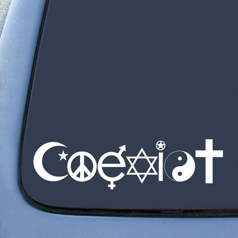 Coexist Peace Religion Sticker Decal for Laptop or Car