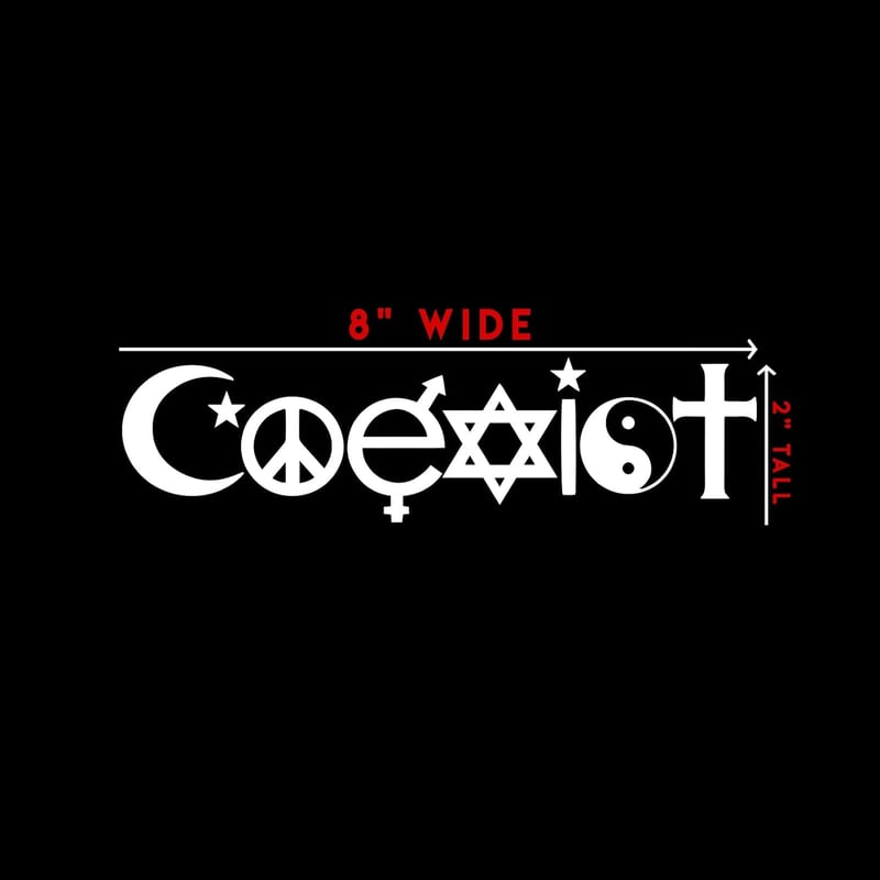 Coexist Peace Religion Sticker Decal for Laptop or Car