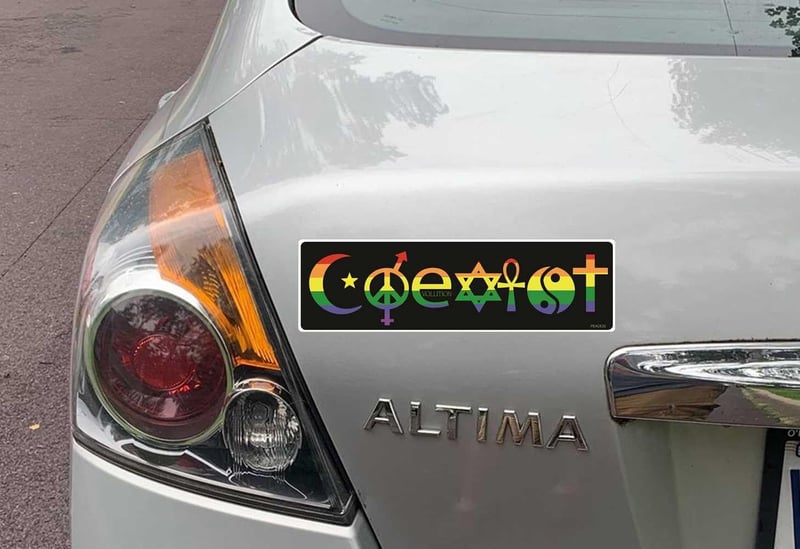 Rainbow Coexist Bumper Sticker - Vinyl Decal, 3