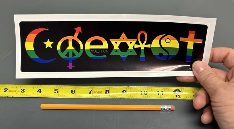 Rainbow Coexist Bumper Sticker - Vinyl Decal, 3