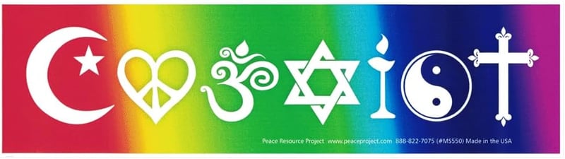 Coexist Interfaith Rainbow Peace Bumper Sticker Decal