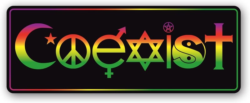 Coexist Symbol Automotive Magnet Decal - 3x8 Inches