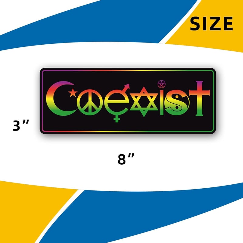 Coexist Symbol Automotive Magnet Decal - 3x8 Inches
