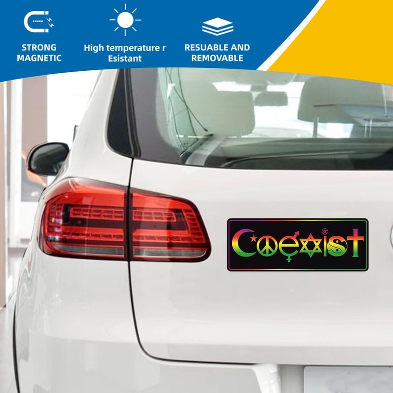 Coexist Symbol Automotive Magnet Decal - 3x8 Inches