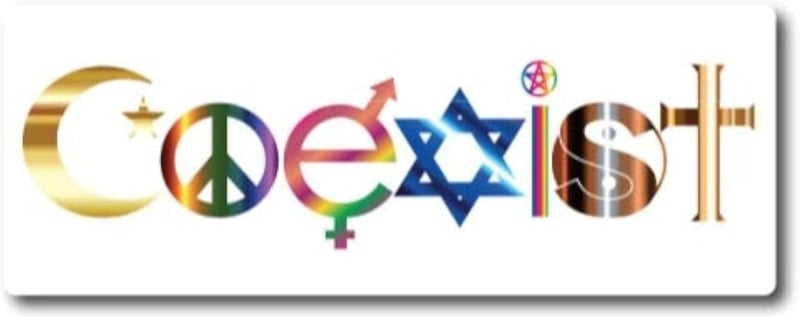 Coexist Symbol Heavy-Duty Auto Magnet - 3x8 Inches
