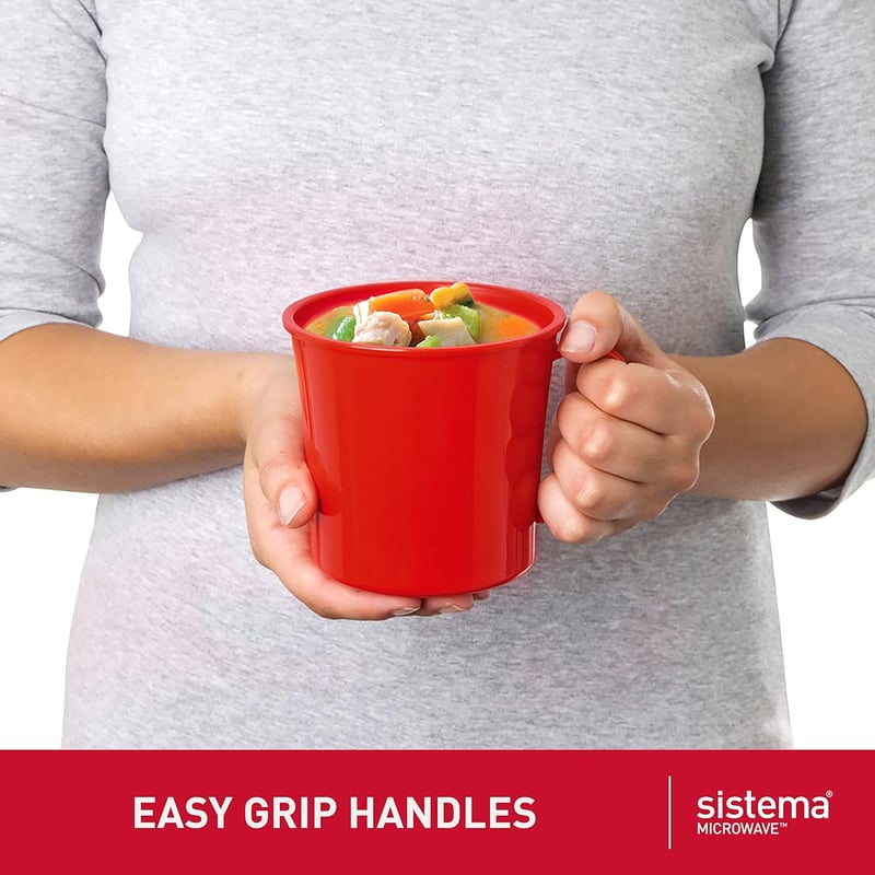 Microwave Soup Mug with Lid & Steam Release Vent