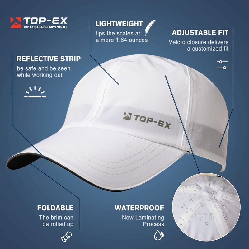 Waterproof Baseball Cap for Men - Oversize XL to XXXL