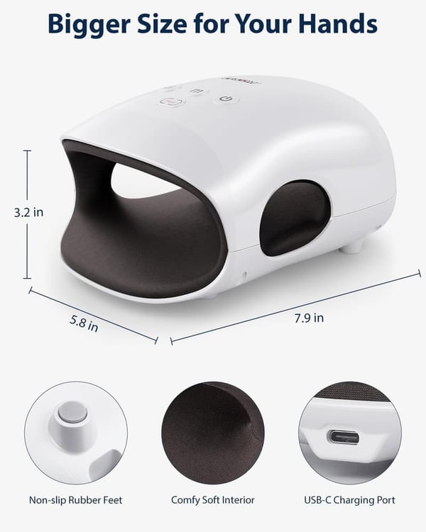 Cordless Hand Massager with Heat & Compression for Arthritis