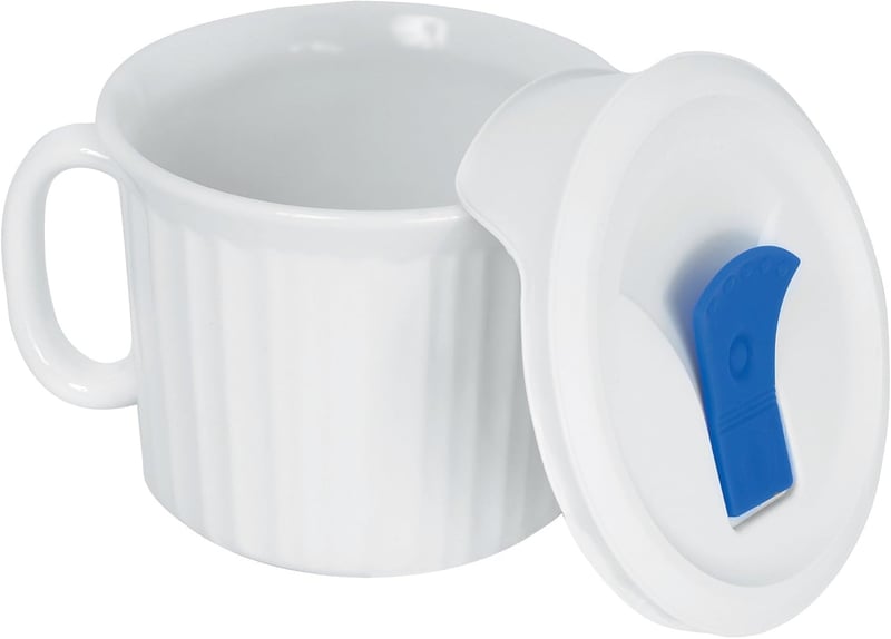 Corningware French White 20-Ounce Mug with Vented Cover