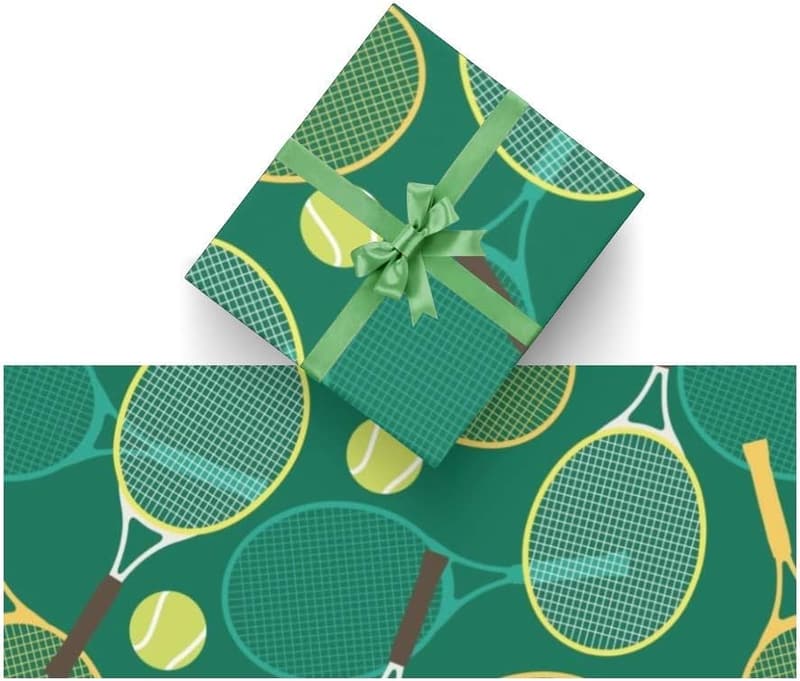 Tennis Gift Wrapping Paper - 3 Rolls, 58 x 23 Inches