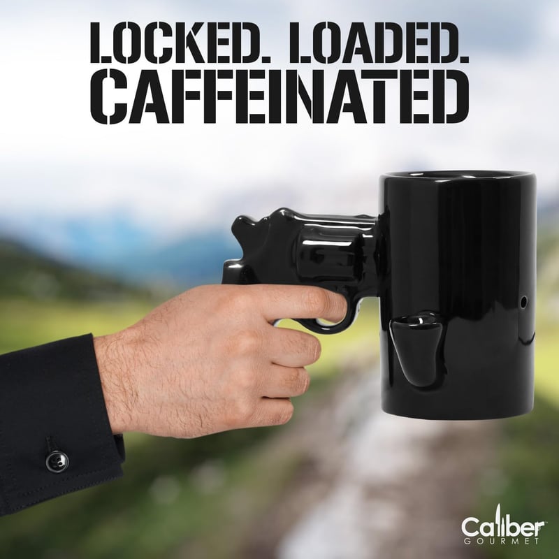 Gun Coffee Mug for Men with Built-In Pipe - Unique & Fun