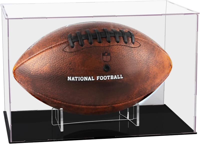 Football Memorabilia Display Case with Removable Stand & Brackets