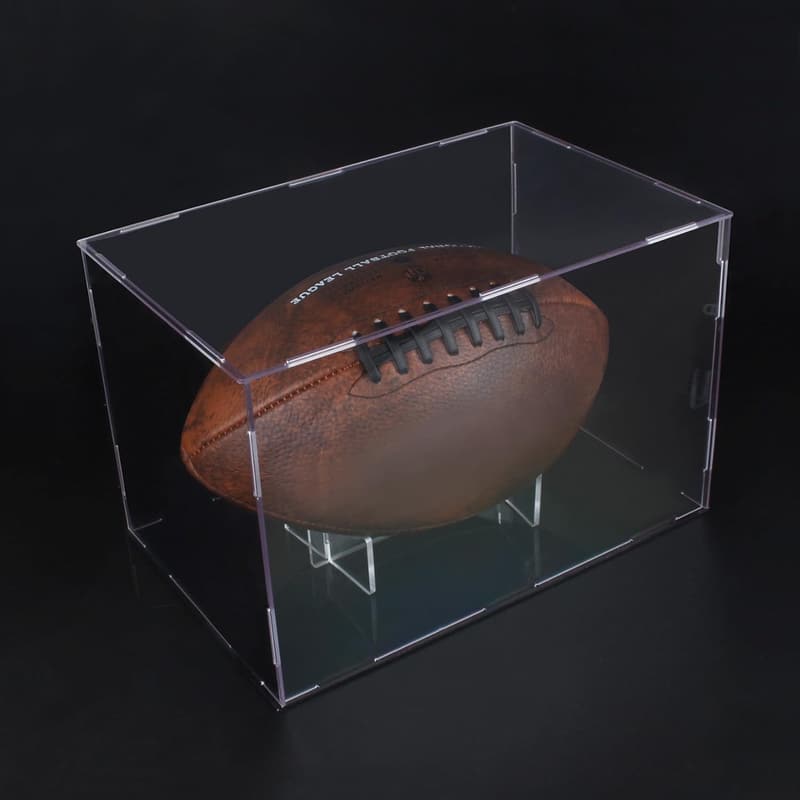 Football Memorabilia Display Case with Removable Stand & Brackets