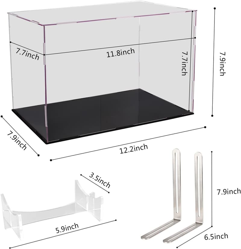 Football Memorabilia Display Case with Removable Stand & Brackets