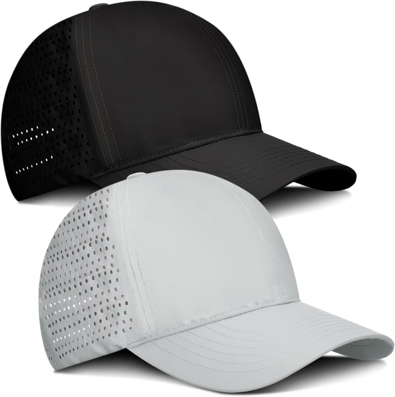 Large Baseball Cap 2-Pack, Waterproof Running Hat for Men