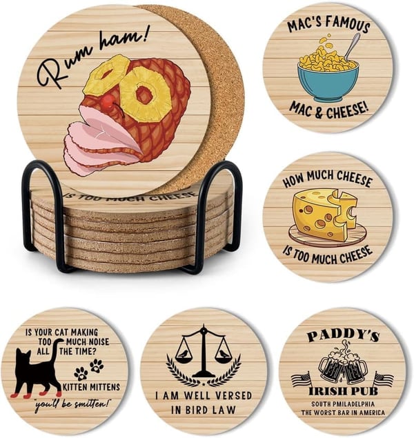 Always Sunny in Philadelphia Coasters Set of 6 for Fans