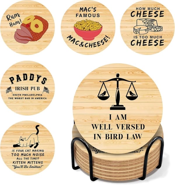 Funny Cork Coasters Set from Always Sunny in Philadelphia