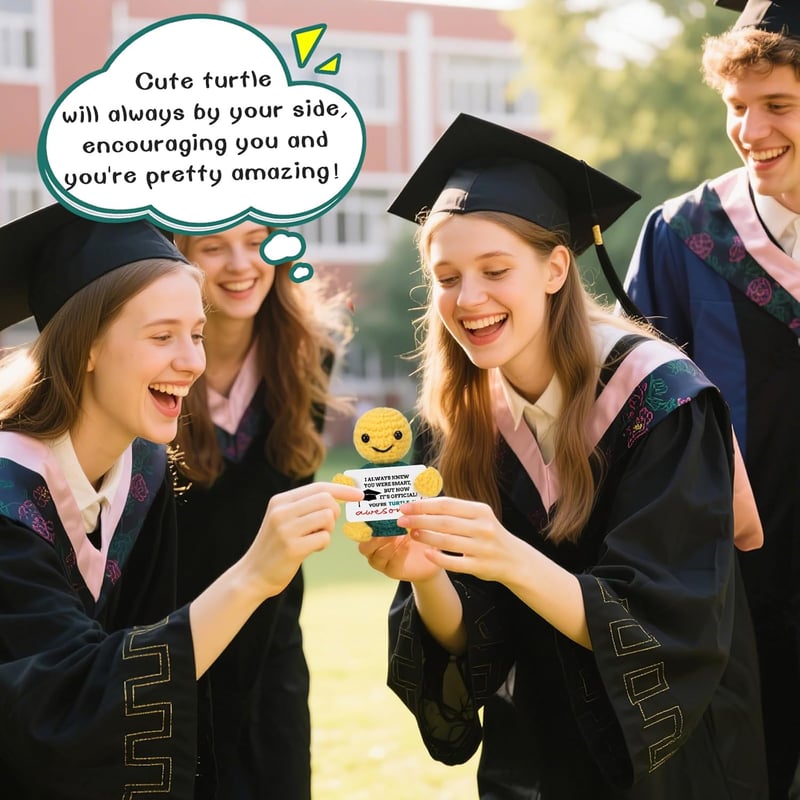 2025 Graduation Funny Handmade Crochet Turtle Gift