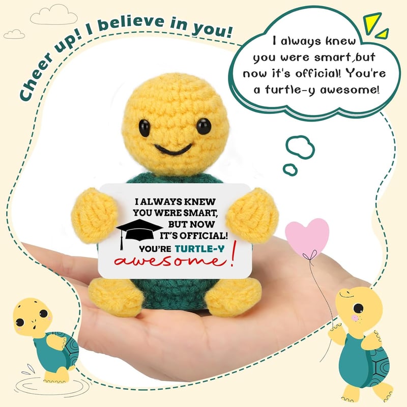 2025 Graduation Funny Handmade Crochet Turtle Gift